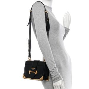 💎 City Calf Saffiano Bag Black crossbody leather